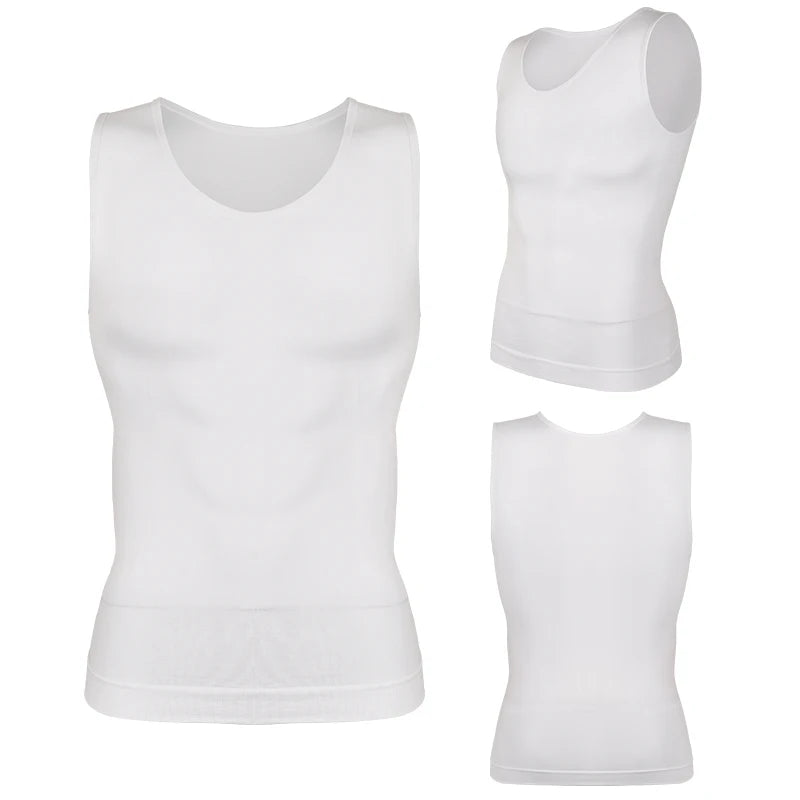 Mens Tummy Compression Shirts Control Shapewear Flat Belly Shaping Abdomen Vest Tank Top Fitness Workout Slimming Body Shaper