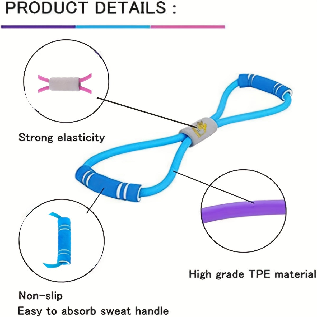 8-shaped Tension Belt With Handles, Elastic Yoga Resistance Band, Chest Expansion Belt For Arm & Leg Stretching, Workout, Yoga, Pilates, Suitable For Beginner