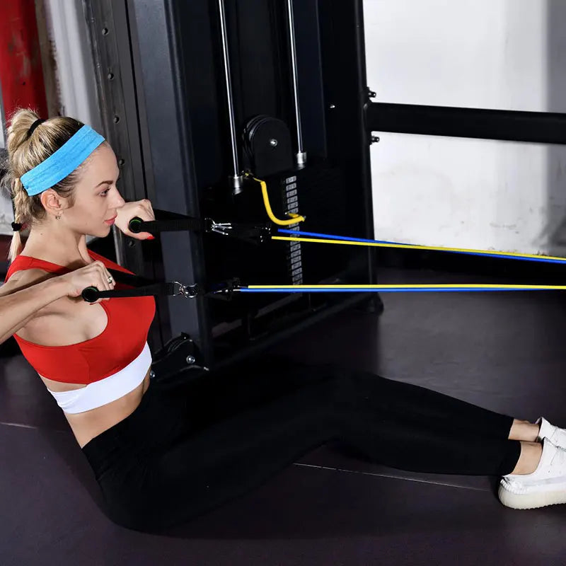 Fitness Resistance Tube Band Stretch Rubber band Pull Rope Exercise Training Expander Door Anchor Handle Ankle Strap Accessories