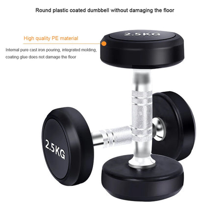 Round Rubber Coated Steel Dumbbell for Men and Women, Special Fitness Equipment, Classic, 5kg-20kg