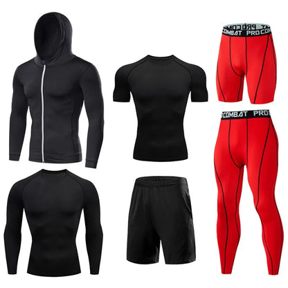 Men's Running Compression Tshirts Quick Dry Soccer Jersey Fitness Tight Sportswear Gym Sport Short Sleeve Shirt Breathable