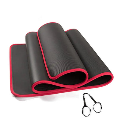 10mm Non-slip Anti-Tear Yoga Mat Thick Fitness Pilates Exercise Mat Home Workout Sport Cushion Gymnastic Pad with Carrying Strap
