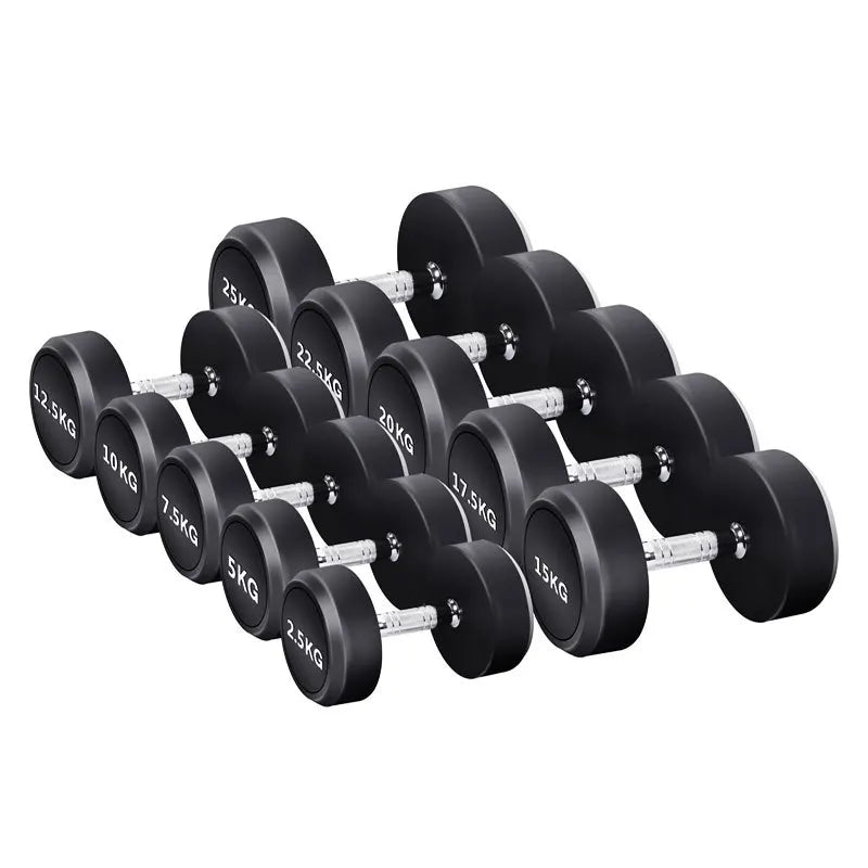 Round Rubber Coated Steel Dumbbell for Men and Women, Special Fitness Equipment, Classic, 5kg-20kg