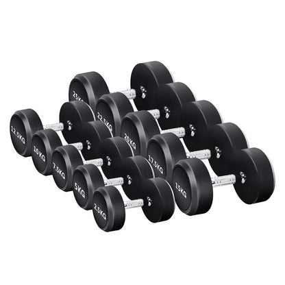 Round Rubber Coated Steel Dumbbell for Men and Women, Special Fitness Equipment, Classic, 5kg-20kg