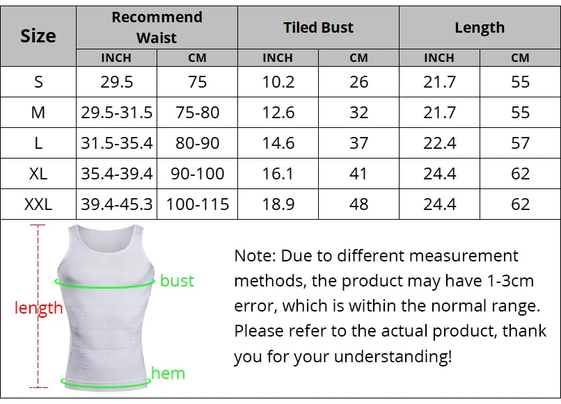 CXZD Men Compression Shirt Shapewear Slimming Body Shaper Vest Undershirt Weight Loss Tank Top Corset Vest Tummy Belly Control