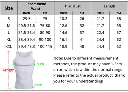 CXZD Men Compression Shirt Shapewear Slimming Body Shaper Vest Undershirt Weight Loss Tank Top Corset Vest Tummy Belly Control