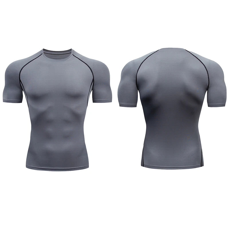 Men's Running Compression Tshirts Quick Dry Soccer Jersey Fitness Tight Sportswear Gym Sport Short Sleeve Shirt Breathable