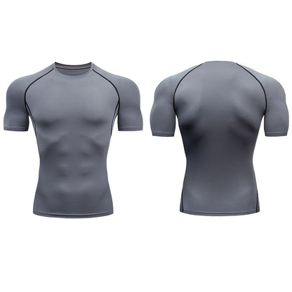 Men's Running Compression Tshirts Quick Dry Soccer Jersey Fitness Tight Sportswear Gym Sport Short Sleeve Shirt Breathable