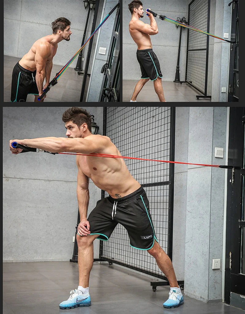 Fitness Resistance Tube Band Stretch Rubber band Pull Rope Exercise Training Expander Door Anchor Handle Ankle Strap Accessories