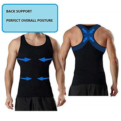 CXZD Men Compression Shirt Shapewear Slimming Body Shaper Vest Undershirt Weight Loss Tank Top Corset Vest Tummy Belly Control