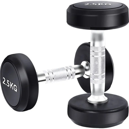 Round Rubber Coated Steel Dumbbell for Men and Women, Special Fitness Equipment, Classic, 5kg-20kg