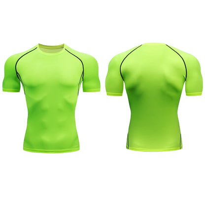 Men's Running Compression Tshirts Quick Dry Soccer Jersey Fitness Tight Sportswear Gym Sport Short Sleeve Shirt Breathable