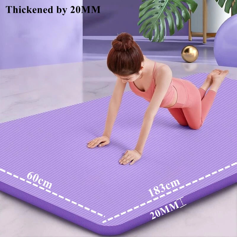 20MM 183×60cmThick Yoga Mats Anti-slip Sport Fitness Mat Blanket for Exercise Yoga and Pilates Gymnastics Mat Fitness Equipment