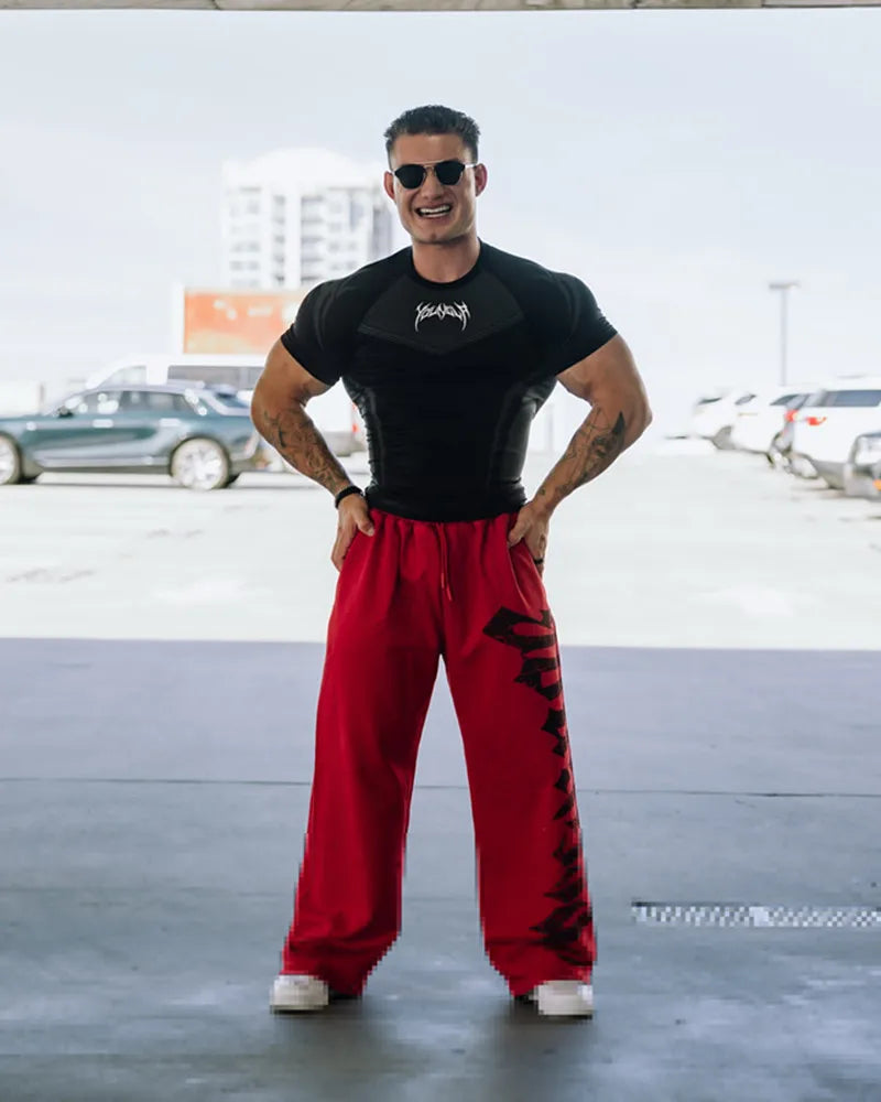 Men Short Sleeve 2025 Spring Autumn New StyleFitness Clothes Quick Drying Breathable Stretch Tight Fitting Clothing T-Shirt