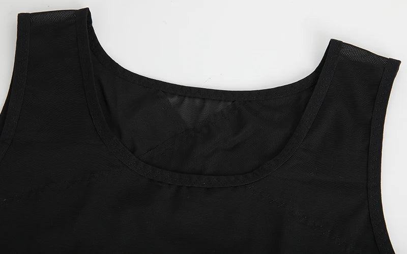 Men Compression Shirt Slimming Undershirt Body Shaper Chest Compression Tummy Control Tank Top Shapewear Underwear