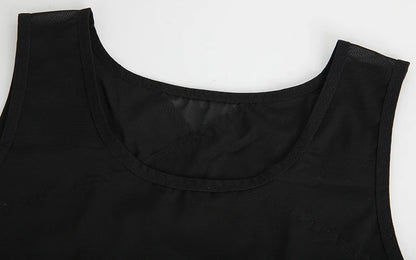 Men Compression Shirt Slimming Undershirt Body Shaper Chest Compression Tummy Control Tank Top Shapewear Underwear