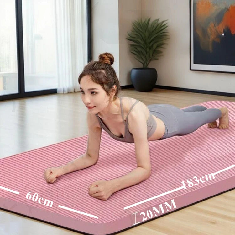 20MM 183×60cmThick Yoga Mats Anti-slip Sport Fitness Mat Blanket for Exercise Yoga and Pilates Gymnastics Mat Fitness Equipment