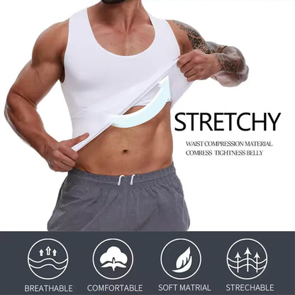 Men Body Shaper Slimming Compression Vest Undershirt Seamless Waist Trainer Tank Top Belly Control Workout Weight Loss Shapewear