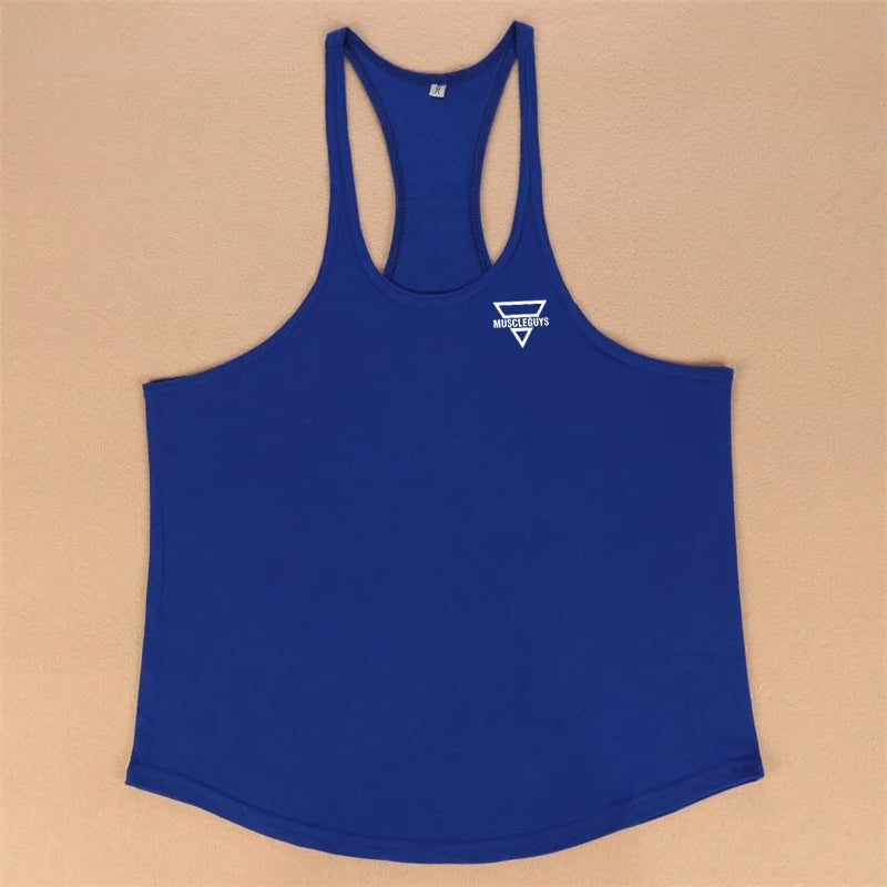 2024 New Bodybuilding Stringer Tank Top Men Fitness Clothing Gyms Shirt Brand Muscle vest Workout Cotton Regatas Masculino