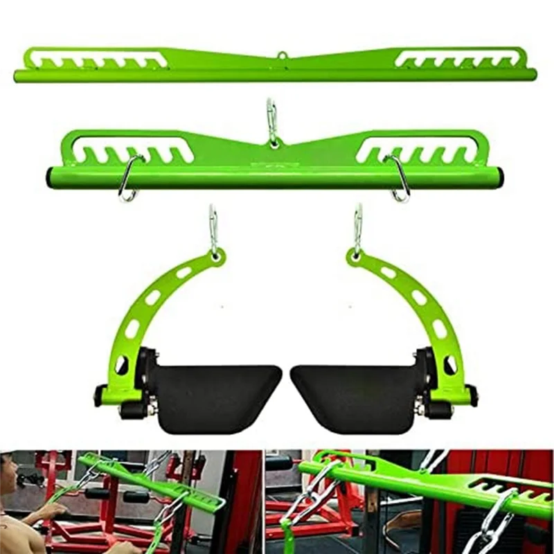 Home Gym Fitness Spreader Bar Multi-Grip Wide Lat Pull Down BarLat Pulldown Attachments Long BarShort Bar-ABWY