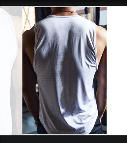 Men's Gym Clothing Summer Fitness Cotton Tank Top Men Jogging Bodybuilding Sleeveless Shirt Breathable O-Neck Casual Muscle Vest