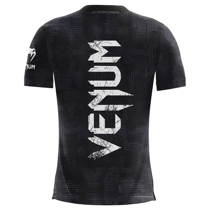 Men's UFC Black White T-shirt Classic Short Sleeved 3D Print Tees Summer Casual O-neck Jersey Boxing Fitness Training T-shirts