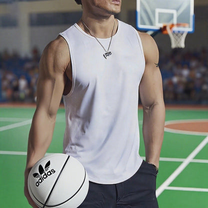 Summer Men's Gym Tank Top Fitness Training Clothing Quick-drying Loose Bodybuilding Sleeveless Shirt Men Fashion Basketball Vest