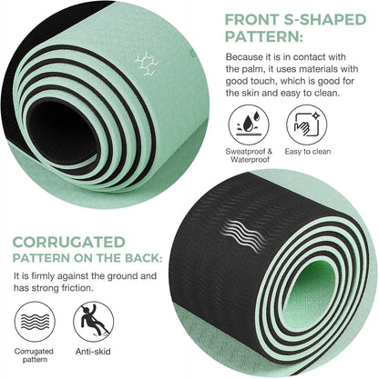 TPEgoyamat Non-slip, Pilates mat, environmentally friendly, Tear resistant thick yoga mat, suitable for family exercise mat,