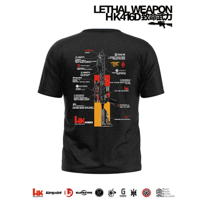 HK416D Tactical Army Fan Club Outdoor Training Competition T-shirt 100% Cotton Original Loose Tops Tee Crew Neck