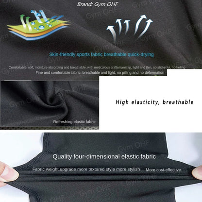 Quick-drying Exercise Compression Short Sleeve Summer Gym Running Training T-shirt for Men's Elastic Tight Sportswear Tops S-3XL