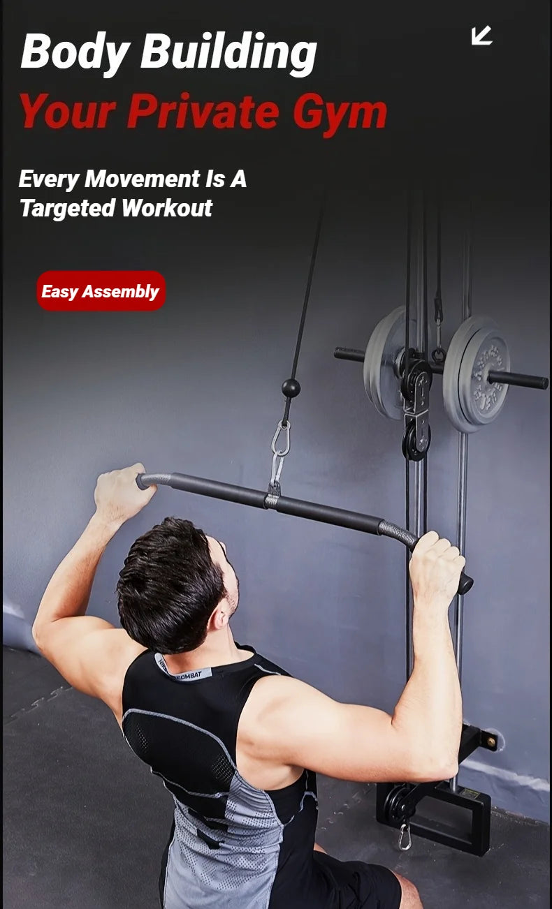 Fitness Lat Pull Down Bar Press Biceps Back Strength Workout Handle For Cable Machine Attachment Gym Accessories