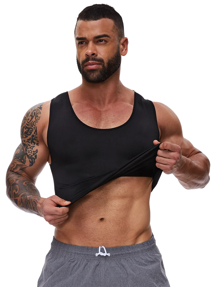 Mens Tummy Control Shapers Compression Shirt Slimming Undershirt Body Shaper Tank Tops gynomastica Sleeveless Shapewear Vest