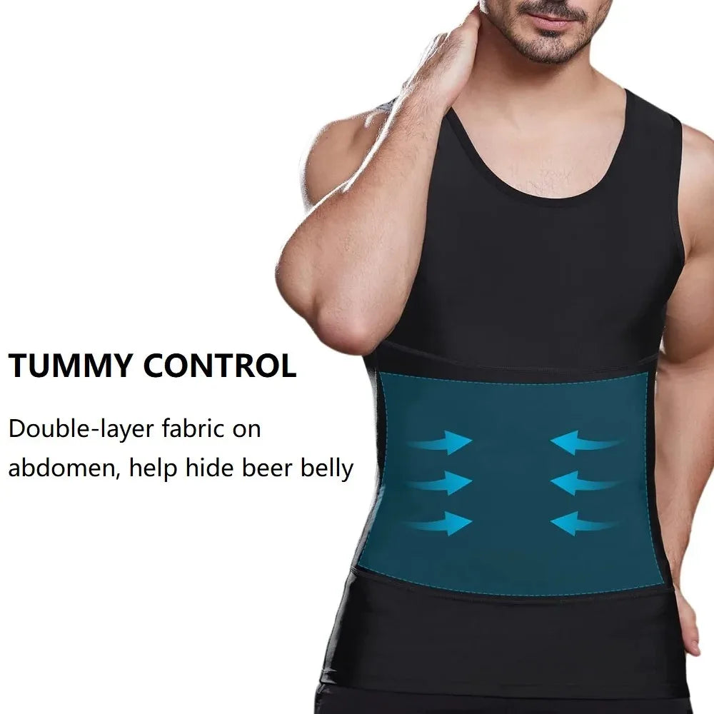 3/2/1Pieces Men's Compression Body Shaper Tank Top, Slimming Vest