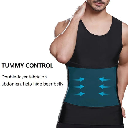 3/2/1Pieces Men's Compression Body Shaper Tank Top, Slimming Vest