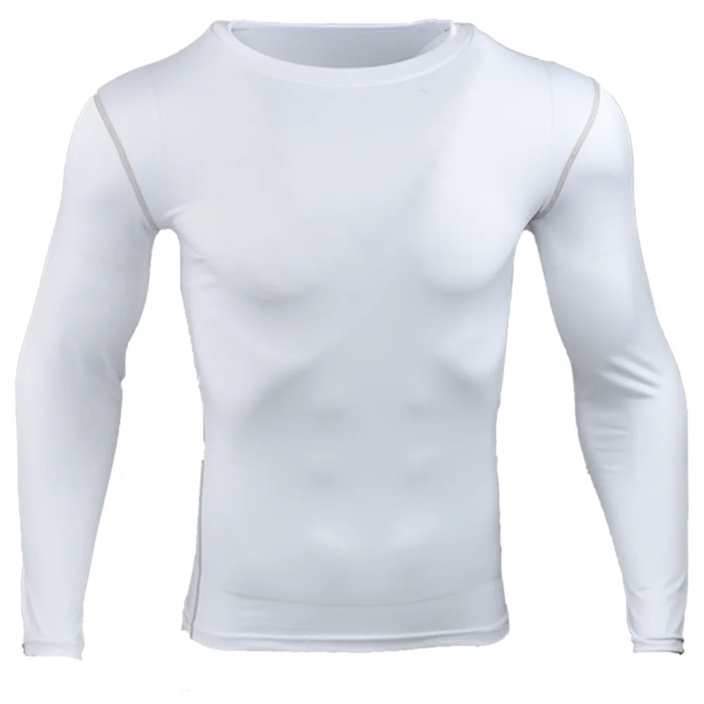 Men Compression Running T-Shirt Gym Sportswear Training Jogging Shirts Fitness Tight Long Sleeve Sport T-shirt Quick Dry Clothe