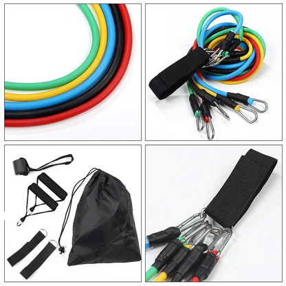 11pcs/Set Pull Rope, Resistance Bands, Portable Fitness Equipment, Ankle Strap, Chest Expander, Elastic Exercise Band