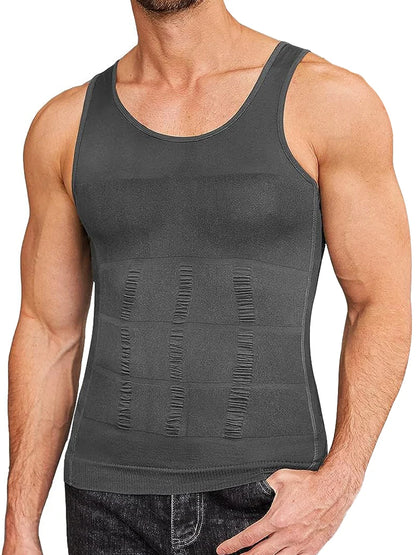 Mens Slimming Body Shaper Vest Shirt Abs Abdomen Slim Gym Workout Tummy Control Compression Tank Top Sleeveless Shapewear