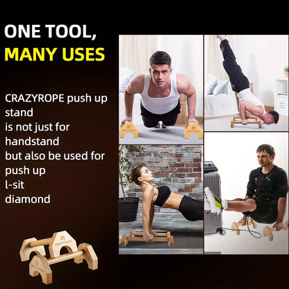 1 Pair Wooden Push-up Bar Stands Gym Push Ups Rack Board Fitness Exercise Body Building Training Handstand Parallel Rod