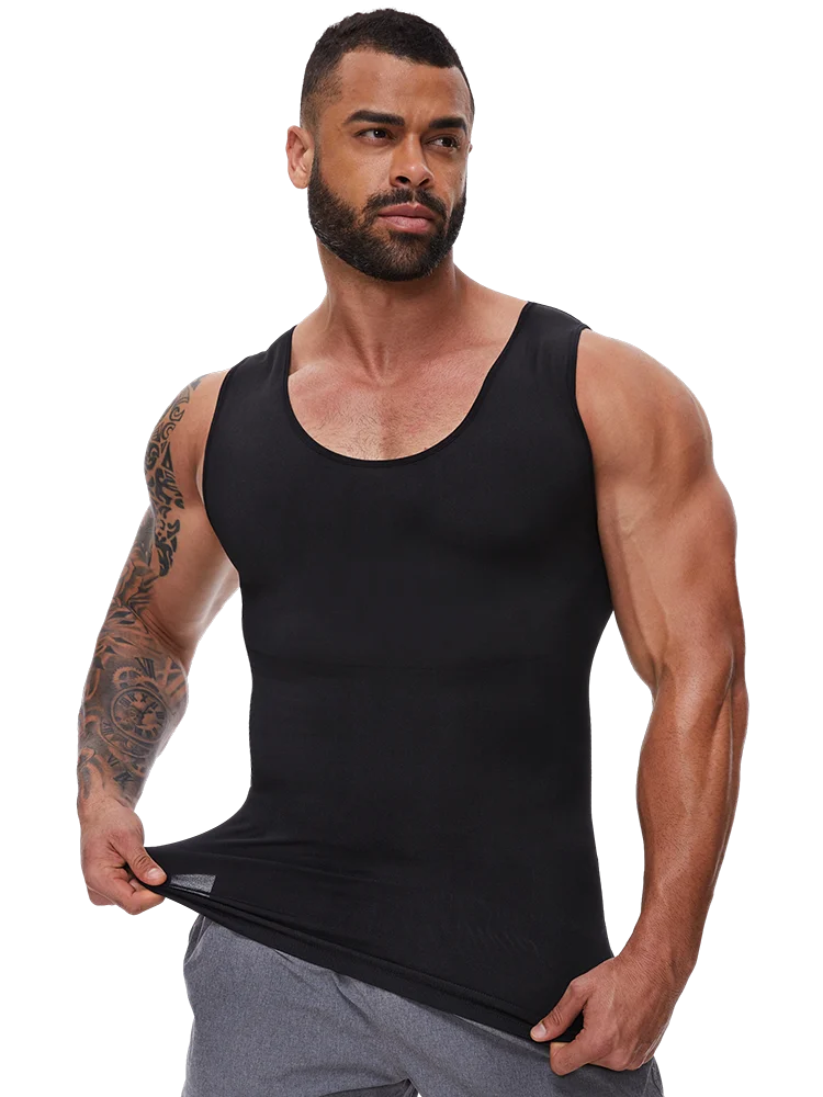 Men Body Shaper Slimming Compression Vest Undershirt Seamless Waist Trainer Tank Top Belly Control Workout Weight Loss Shapewear