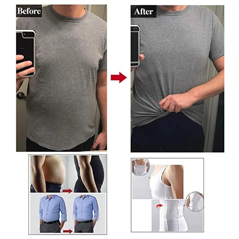 2/1 Slimming Vest Men's Slimming Bodysuit Slimming Waist Corset Corset Slimming Vest Slimming Slimming Tummy Trimming Shapewear