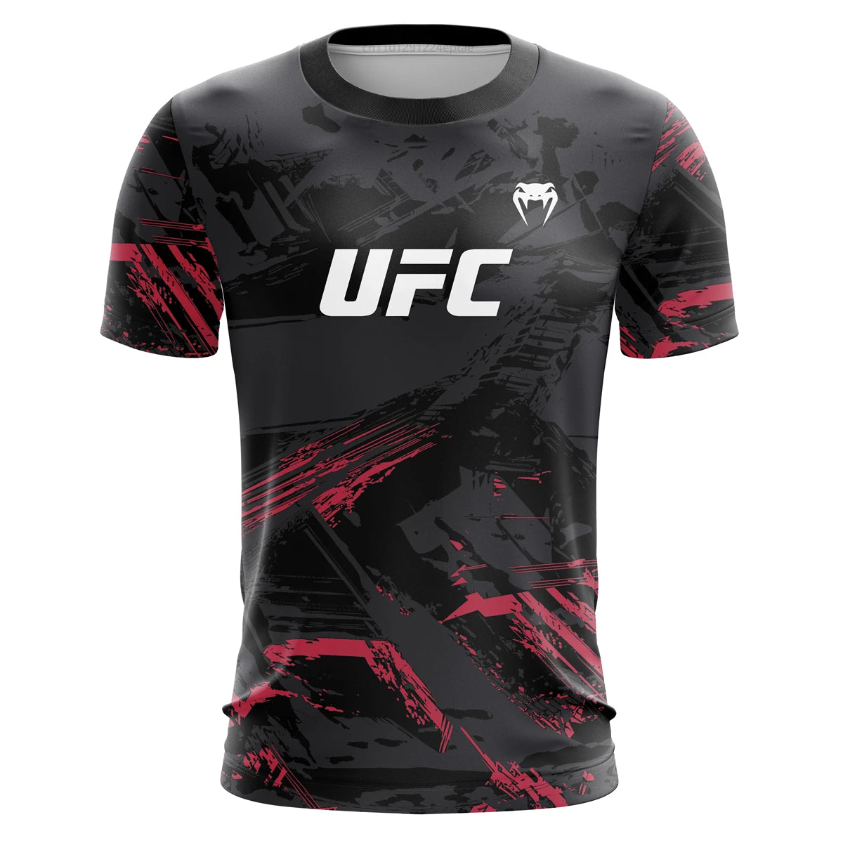 Men's UFC Fashion Short Sleeve Gym Running Round Neck T-Shirt MMA Training Exercise Gym Sport Tops Lightweight Player Jersey
