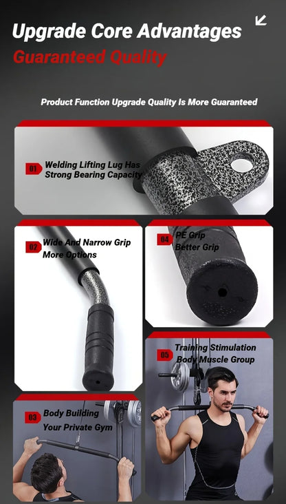 Fitness Lat Pull Down Bar Press Biceps Back Strength Workout Handle For Cable Machine Attachment Gym Accessories