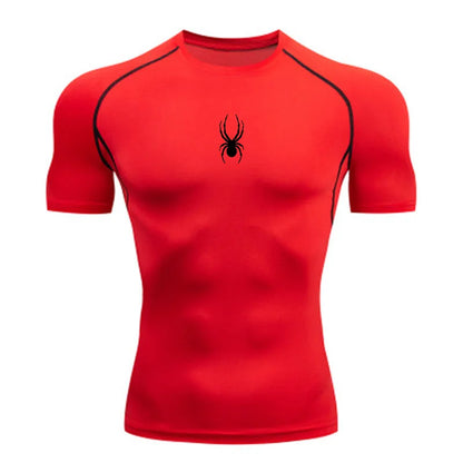Men Sport T-Shirt Spider Quick Dry Bodybuilding Running Shirt Compression Tops Gym T Shirt Men Fitness Tight Tees Rashgard
