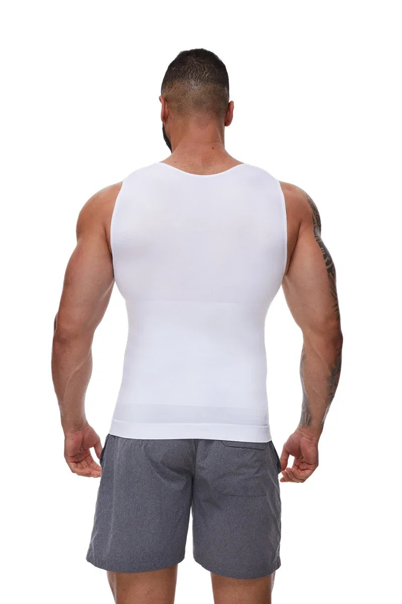 Mens Tummy Compression Shirts Control Shapewear Flat Belly Shaping Abdomen Vest Tank Top Fitness Workout Slimming Body Shaper