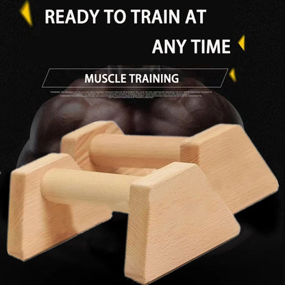 Push-up Stand Wood Pushup Bars Exercise Non-Slip Parallettes Handle Stands Calisthenics Fitness Equipment Home Strength Training