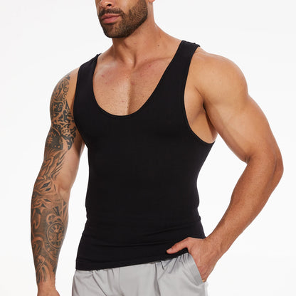 New Men's Shapewear Slimming Body Shaper Horizontal Stripe Compression Band Tummy Control T-Shirt Cross Elastic Workout Top