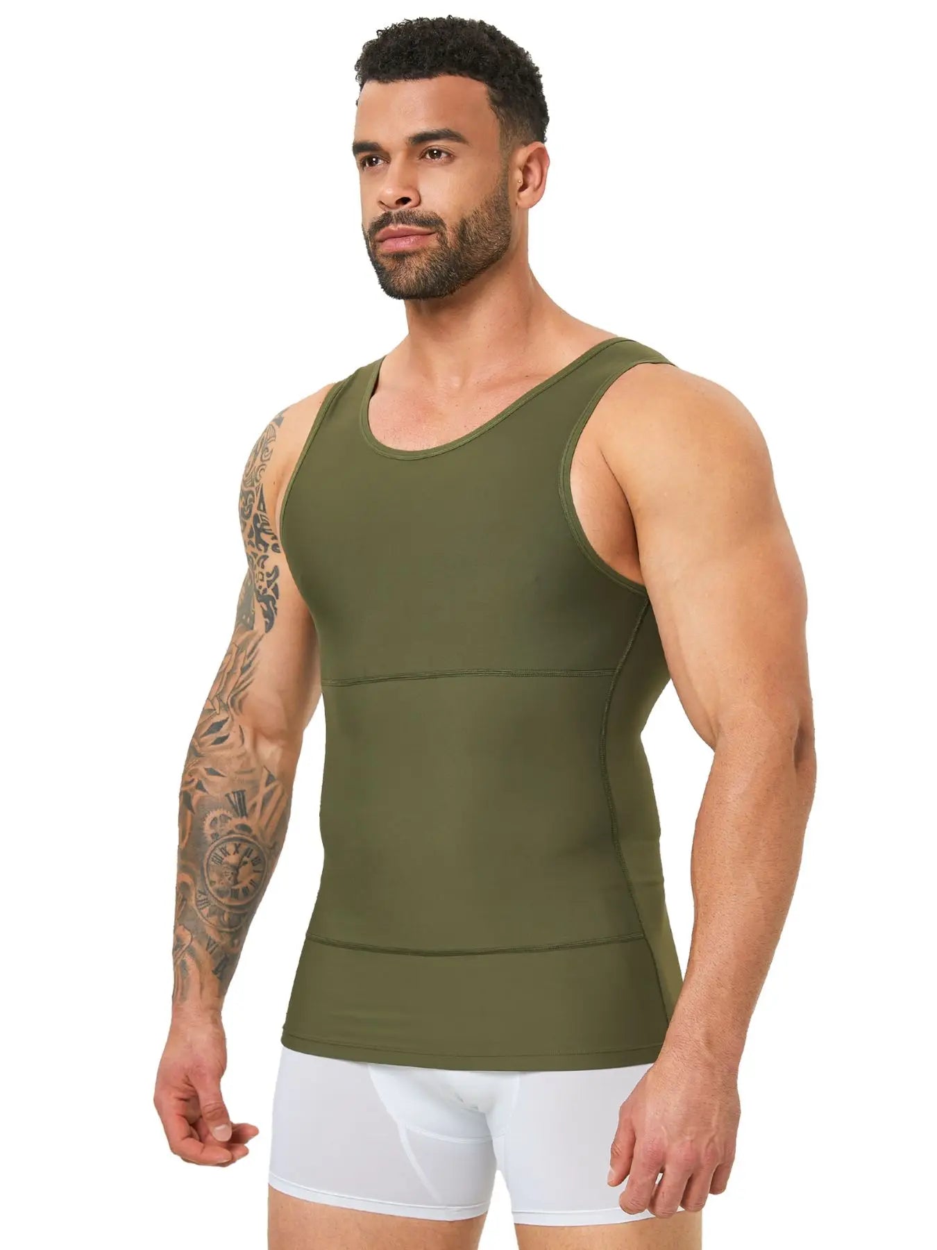 Mens Shapewear Hide Gynecomastia Compression Tank Tops Men Body Shaper Tummy Control Slimming Undershirt