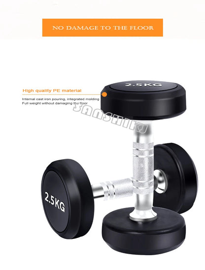 Round Rubber Coated Steel Dumbbell for Men and Women, Special Fitness Equipment, Classic, 5kg-20kg