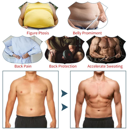 Men Abdomen Reducer Body Shaper Promote Sweat Sauna Vest Fitness Waist Trainer Belly Slimming Shapewear Fat Burner Corset Top