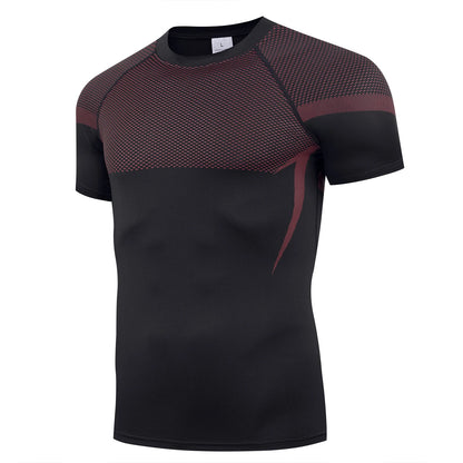 HANRAN Men's Compression shirt Tight Quick Dry Running Sports T-Shirt Gym Fitness Training Workout Breathable Man Brand Top